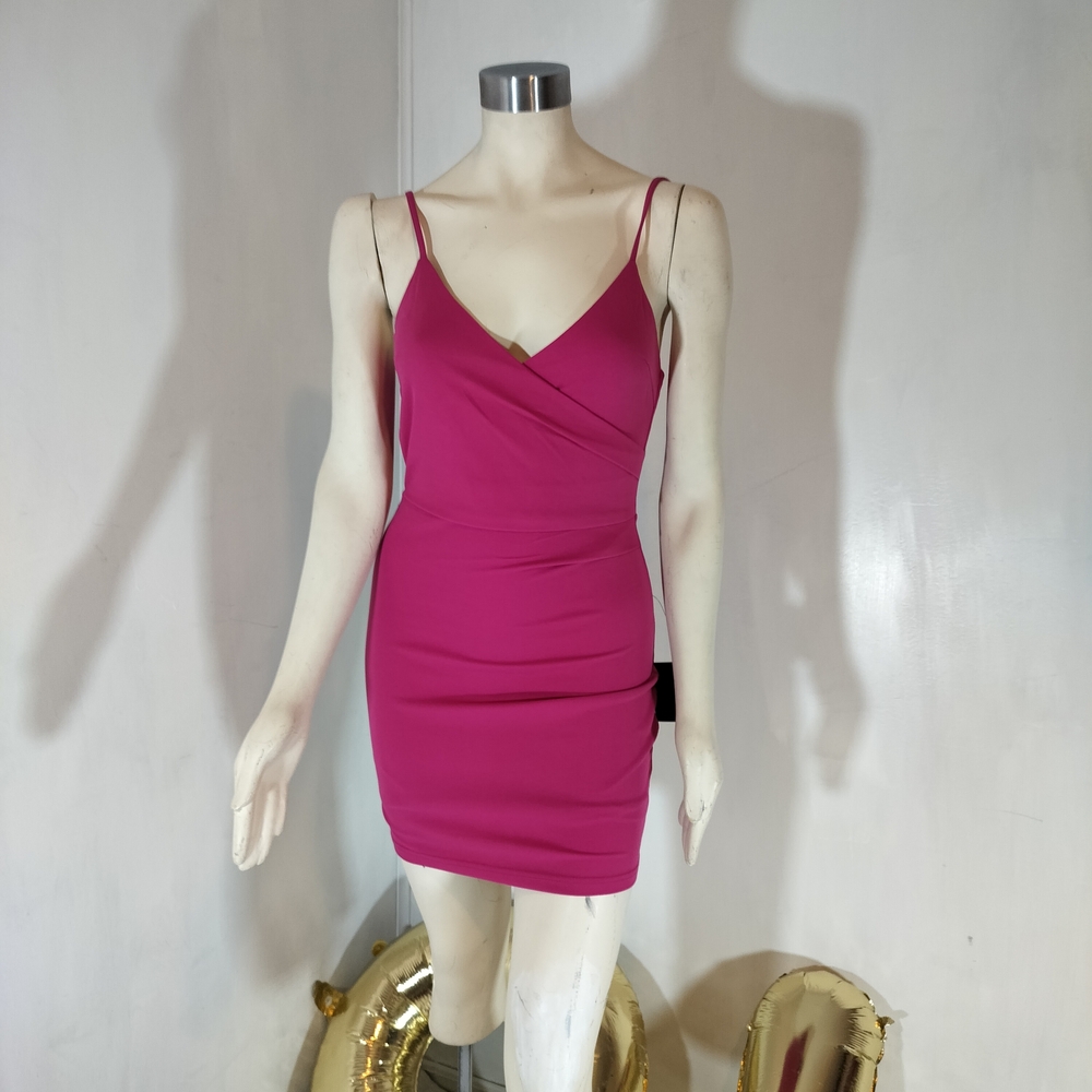 Lulu's Vibrant Pink Spaghetti Strap Mini Dress